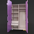 Colorful Building Blocks Decorated Pink And White Cabinet With Assorted Bricks Design