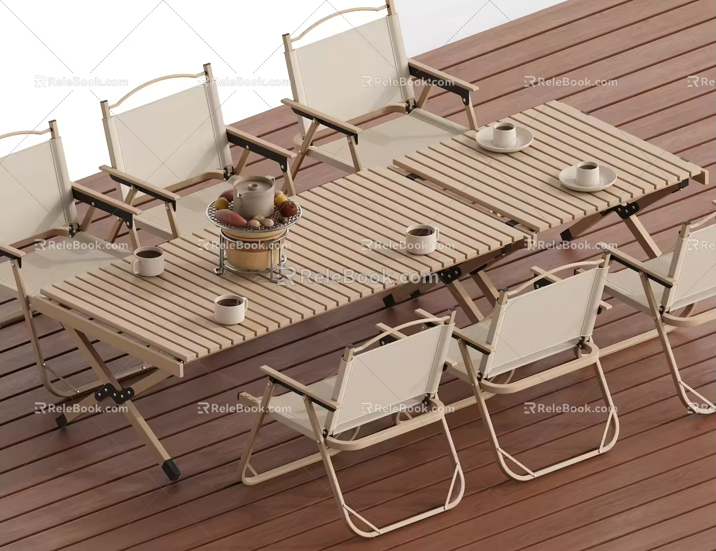 Outdoor Dining Table and Chair 3d model