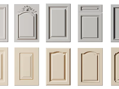 Various Styles Of Cabinet Doors With Different Panel Designs And Finishes 3d model