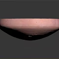 Intricate Pink Red Marbled Sculpture Bowl With Artistic Leaf Patterns