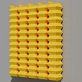 Vibrant Yellow Hexagonal Geometric Plate Decoration Featuring Structured Stacked Pattern Design 3d model