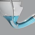 Clean Toilet Bowl Being Scrubbed with Toilet Brush in Blue Water