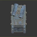 Futuristic Blue Tracked Armored Weapon Vehicle With Turret Cannon And Mechanical Design Features