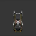 Road Runner Race Car With Sleek Gold Black Livery And Rear Wing Design