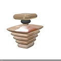 Elegant Cosmetic Perfume Bottles With Amber Layered Glass Body And Transparent Geometric Caps