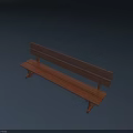 Outdoor Wooden Bench With Backrest And Simple Structure For Garden Patio Use