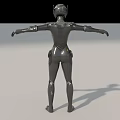Game Movie Character In Black Tight Armor With Helmet Extended Arms Sci Fi