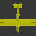 Detailed Vintage Biplane Model With Yellow Wings Gray Fuselage And Floats