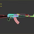 Classic Assault Rifle With Wooden Stock Grip And Metal Barrel Magazine Design