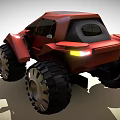 Red Off Road Concept Car With Large Tires And Modern Design Features