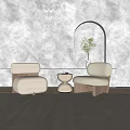 Modern leisure sofa combination single chair combination 3d model