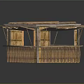 Rustic Bamboo Booth Design With Sloped Roof Open Windows And Woven Walls