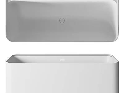 Modern Minimalist White Ceramic Wash Basin with Sleek Rectangular Design and Smooth Surface 3d model