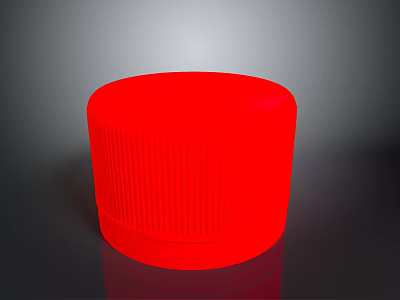 Vibrant Red Cylindrical Storage Container With Ribbed Surface For Home Organization 3d model