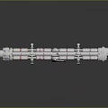 Space Station Model With Interconnected White Red Modules For Space Exploration