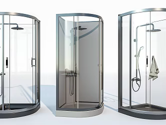 Modern Shower Room Shower Partition Glass Shower Room Shower Partition Bathrobe 3d model