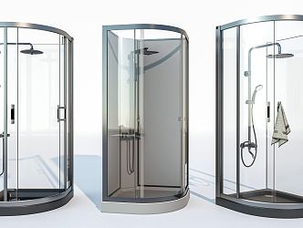 Modern Shower Room Shower Partition Glass Shower Room Shower Partition Bathrobe 3d model