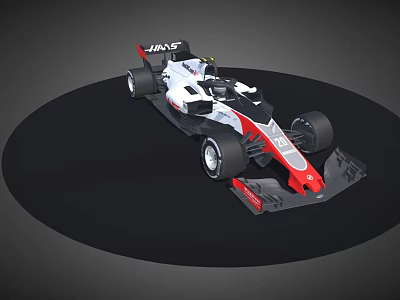 JANS F1 Racing Car In Red And White With Aerodynamic Body And Large Tires 3d model