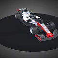 JANS F1 Racing Car In Red And White With Aerodynamic Body And Large Tires