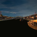 Traditional Water Town Scene With Ancient Architecture Stone Bridge And Wooden Boats