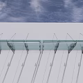 Modern Glass Canopy Design With Transparent Panels And Metal Brackets For Building Entrance