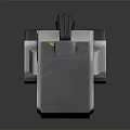 Gray DMC Mobile Computer Device With Wheels And Modern Compact Design