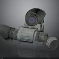 Vintage Binocular Telescope With Purple Lens Mechanical Knobs And Cylindrical Structure