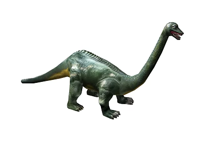 Large Green Reptile Dinosaur Model With Long Neck And Yellow Underbelly 3d model