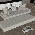 Modern Bay Window Cushion Pillow 3d model