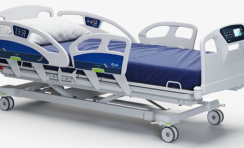 Modern hospital bed push bed equipment 3d model