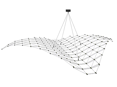 Unique Shaped Chandelier with Geometric Mesh Structure and Modern Artistic Design 3d model