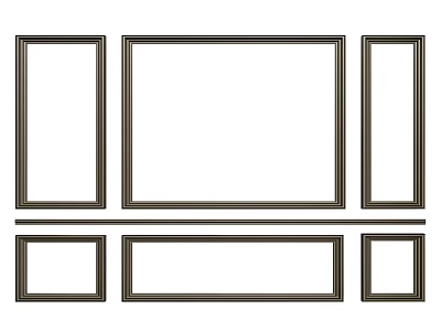 Various Crown Molding Designs in Different Shapes for Interior Decoration 3d model