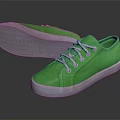 Green Casual Canvas Shoes With White Laces Soles And Stylish Design