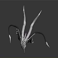 Sci-Fi Creature Character Design With Spikes Tentacles Sharp Blades And Dark Metallic Texture 3d model