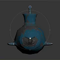 Military Style Blue Camouflage Submarine With Periscope Number 8 And Top Railings