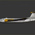 Shiny Silver Model Airplane With Yellow Wingtips Tail And Black Cross Symbols