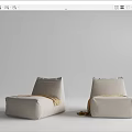 Beige Lazy Sofa with Soft Fabric and Cozy Design for Living Room Decor