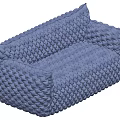 Blue Woven Single Sofa with Modern Design and Soft Comfortable Texture
