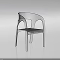Modern Transparent Single Chair Clear Acrylic Design Curved Armrest Sleek Structure