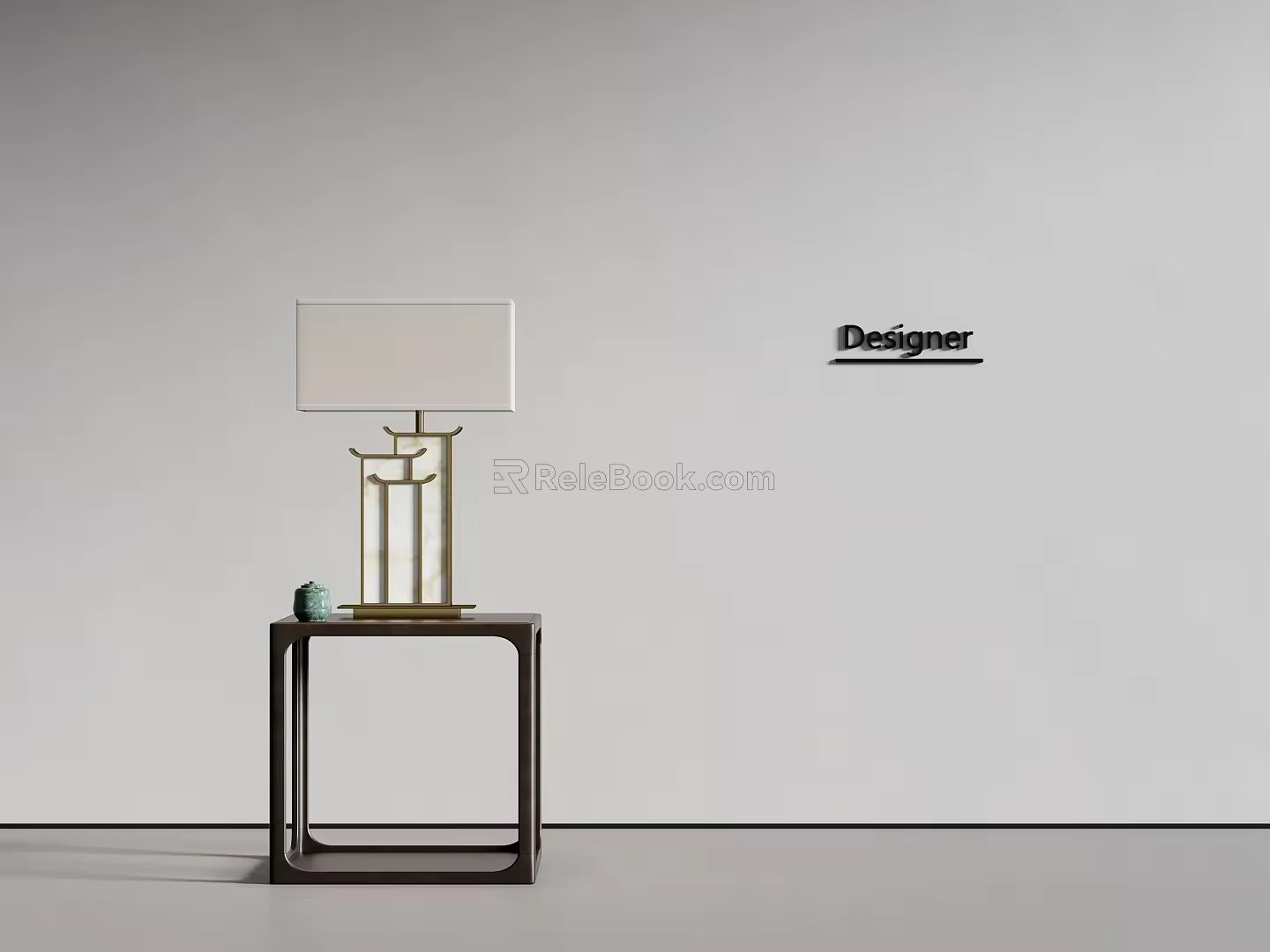 New Chinese Style Side Table Solid Wood Side Table Lamp 3d model