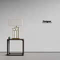New Chinese Style Side Table Solid Wood Side Table Lamp 3d model