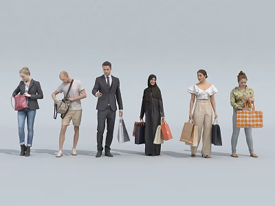 commercial shopping figures 3d model