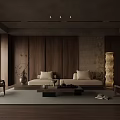 Modern Living Room Interior Design With Wooden Walls Sofa Coffee Table And Floor Lamp