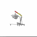 Mobile Mechanical Hoist With Yellow Red Lifting Arm Metal Frame And Movable Wheels