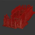 Intricate Ancient Architectural Ruins Model With Stone Columns Steps And Structure