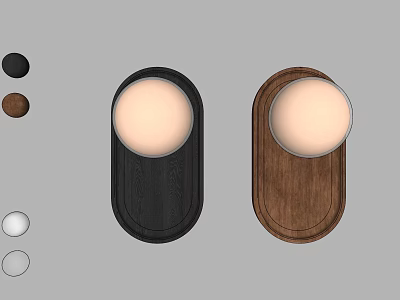 Modern Wall Lights Design With Black And Wooden Finish And Multiple Color Options 3d model