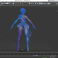 Stylish Game Movie Character With Pink Blue Hair And Decorative Outfit