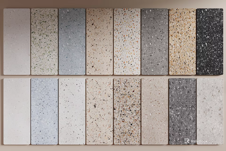 Various Colored And Textured Decorative Wall Panels For Interior Design Projects 3d model 