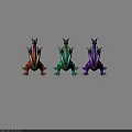 Colorful Multi Headed Dragons With Red Green Purple Scales As Mythical Fantasy Creatures