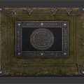 Ancient Leather Bound Book With Intricate Metal Carvings And Decorative Corners